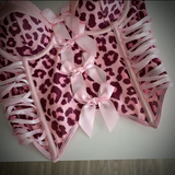 Pink Leopard Print Laced Corset
