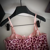 Pink Leopard Print Laced Corset