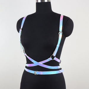 Iridescent Angel Winged Suspender Belt