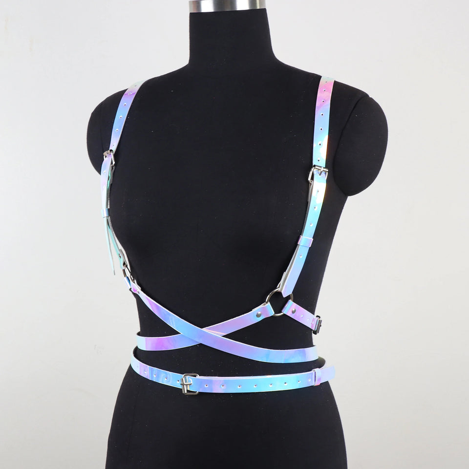 Iridescent Angel Winged Suspender Belt