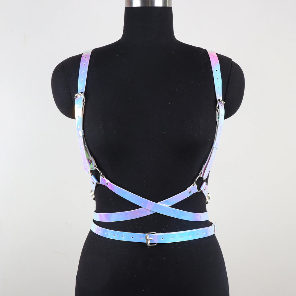 Iridescent Angel Winged Suspender Belt