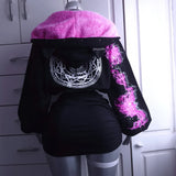 Gothic Long Sleeve Plush Hoodie w/ Ears